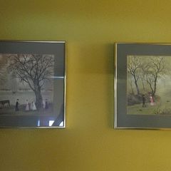 Pair of Helen Bradley Framed Prints - Vintage Edwardian Scenes - 47cm x 38cm
