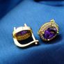 18K Gold Plated CZ Hoop Earrings Image 2