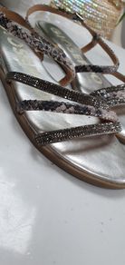 GIOSEPPO silver bling strappy sandals Sz 41 (Fit 7-7.5 UK)