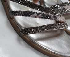 GIOSEPPO silver bling strappy sandals Sz 41 (Fit 7-7.5 UK)