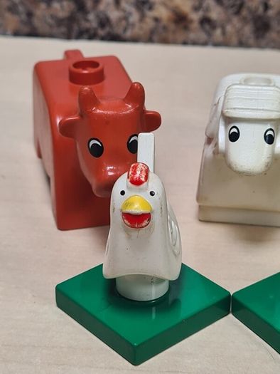 Vintage Lego Duplo Farm Animals Horse Sheep Cow Chickens