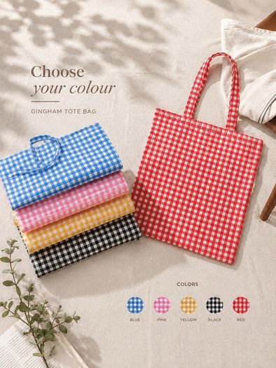 Gingham tote bag