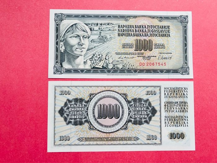 Yugoslavia 1000. Dinara. 1981  Pick 92d. . ( Uncirculated )