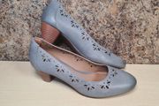 womens CLARKS DENNY DAZZLE grey shoes leather slip on heels court pumps Size UK 5.5 E wide fit EU 38.5