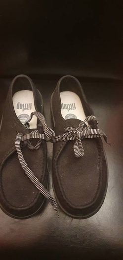 Black Ladies Fit Flop Lace up Shoes