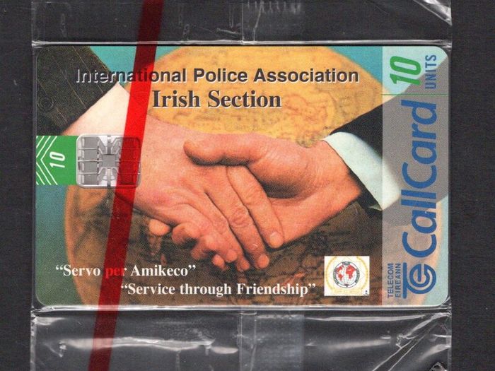 1998 Ireland 10 unit Car International Police Association (Schlumberger SC7) Card Mint in Packaging. Telecom Eireann Card Number 1208