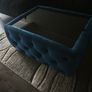 Small Rectangle Navy Velvet Ottoman Coffee Table Image 3
