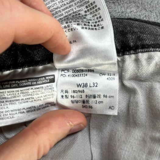 Levis 505 Jeans W38 L31 Mens Black Regular Straight Fit Denim
