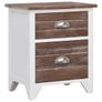 Nightstand 2 pcs with 2 Drawers Brown and White Image 3