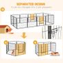 12 Panels Heavy Duty Puppy Playpen, for Small Dogs, Indoor and Outdoor Use - Silver Image 4
