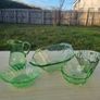Art Deco Pressed Green Glass Set Image 2