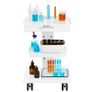 Laboratory Cart, 3-Layer Laboratory Cart with Wheels, Mobile Metal Cart with Swivel Castors, Serving Cart Clinic Cart with Tray and 100 kg Load Capacity, for Laboratory, Clinic, Beauty Salon Image 8
