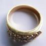 Vintage Three Row Stones Ring Gold Plated Ring size N1/2 - 4,45g Image 6