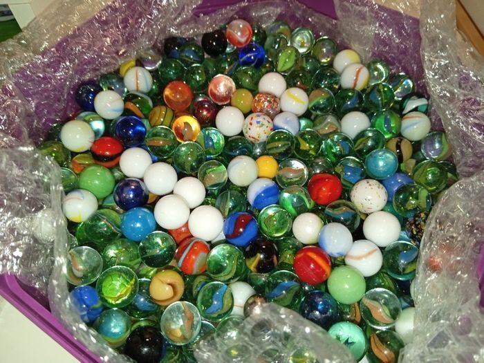 Large Collection Of Regular Size Playing Marbles many Vintage over 2kg