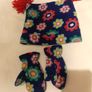 Girl's Hat and mittens set.  Age 3-6 Image 2