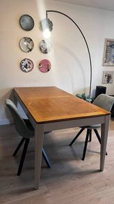 Dining table - white & oak extendable