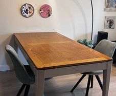 Dining table - white & oak extendable
