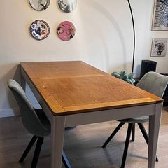 Dining table - white & oak extendable