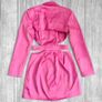 For Love & Lemons Pink Satin Cut-Out Blazer Dress Size  S Barbiecore Party Mini Image 7