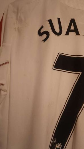 Liverpool 2010-2011 Away Jersey Suarez Edition Size S