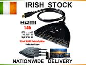 3 Port HDMI Splitter Cable Auto 1080P 3D Switch Switcher Hub LCD HDTV PS3 Xbox