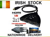 main image for ad 3 Port HDMI Splitter Cable Auto 1080P 3D Switch Switcher Hub LCD HDTV PS3 Xbox
