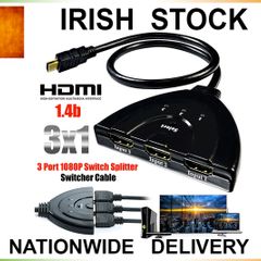 3 Port HDMI Splitter Cable Auto 1080P 3D Switch Switcher Hub LCD HDTV PS3 Xbox