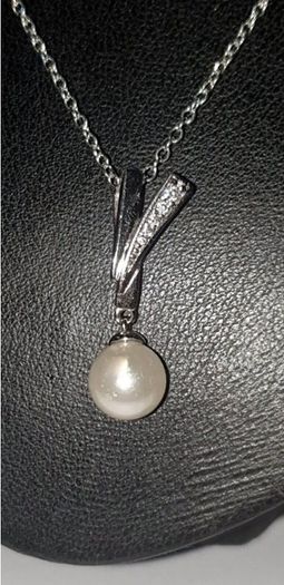 Vintage Hallmarked Silver Pearl & White Topaz