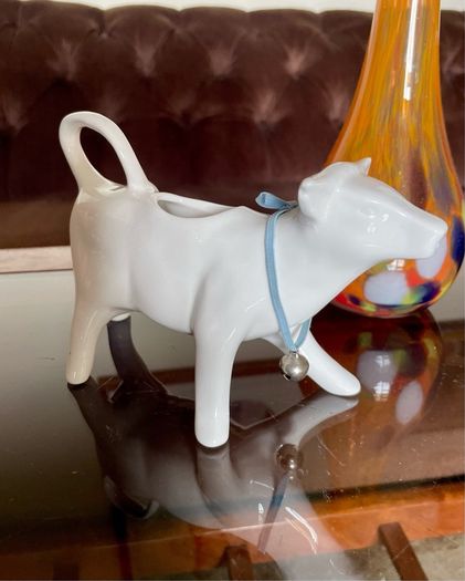 Whiteware Cow Milk Jug or Cream Pourer Newbridge Silverware