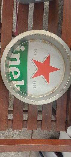 heineken metal tray ,ued condition,,buyer collects or pays postage