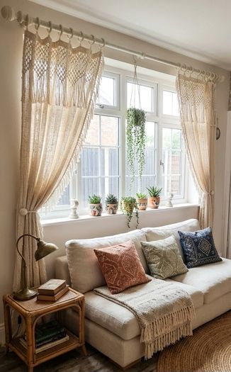 140cm distressed white wooden curtain pole