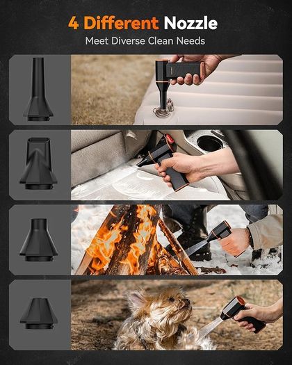 Compressed Air Duster-110000RPM Super Power Cordless Air Duster, 3-Gear Adjustable Mini Blower with Fast Charging, Dust Blower for Computer, Keyboard, House, Outdoor and Car