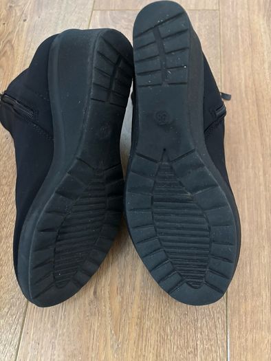 Black Wedge Ankle Boots Size 5
