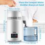 4 L Water Distiller, 1 L/H, 750W Distilled Water Maker Machine with 0-99 H Timing Setting Temp Display, 304 Stainless Steel Countertop Distiller Glass Carafe Cleaning Powder 3 Carbon Image 4
