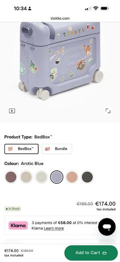 Stokke Jet Kids ride on suitcase/plane bed