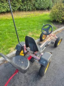 2 Seat Pedal go-kart with tipping trailer.