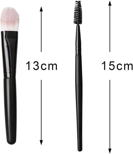 Make up Brush Set 20 PCs Professional Face Eyeliner for Foundation Blush Concealer Eyeshadow with Travel Black