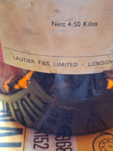 Lautier Fils amber glass demijohn bottle, Postage Available or Collection