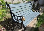 Garden Bench fully Lion Design restored seat outside outdoor garden sitting cast iron treated timber decorations, furniture patio  decking, great present ignore flowers pots plants, garden statue chair  swing patio table heater bbq hammock sun outdoor liv