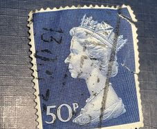 Queen Elizabeth II  50p stamp circa 1970's