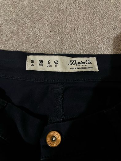 Navy denim style trousers Size 10