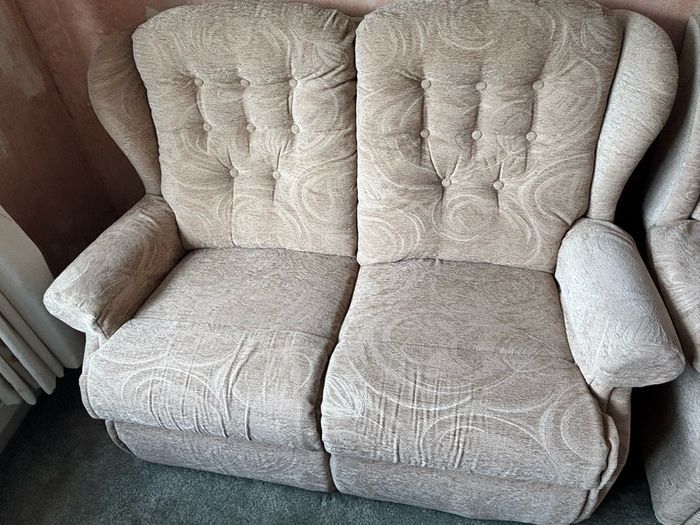 3Piece Fabric Sofa Suite Beige