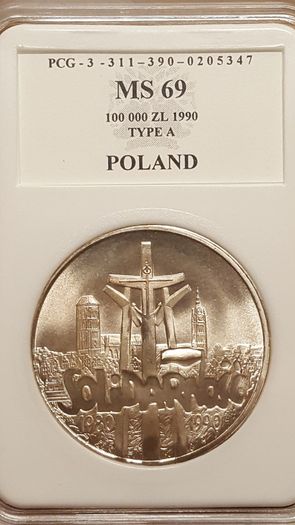 Poland 100000 zlotych 1990 solidarity silver coin
