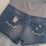 UNSIGNED Distressed denim maternity shorts Sz M (Fit 12UK) Image 5