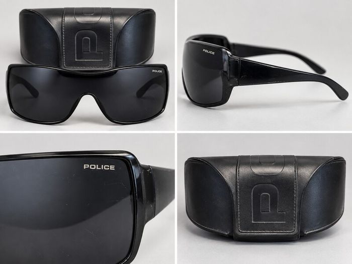 Police S8178 Vintage Shield Sunglasses with Case
