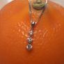 Three diamond pendant and 9ct white gold chain, D18 free reg post Image 4