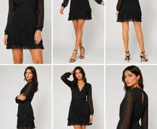 Topshop Black Wrap Mini Dress  UK Size 8