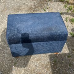 Navy blue patterned footstool
