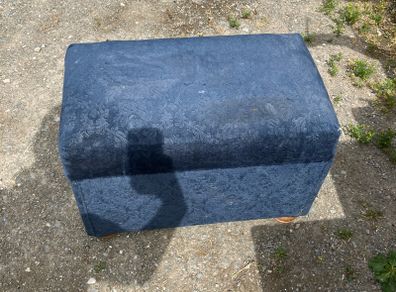 Navy blue patterned footstool