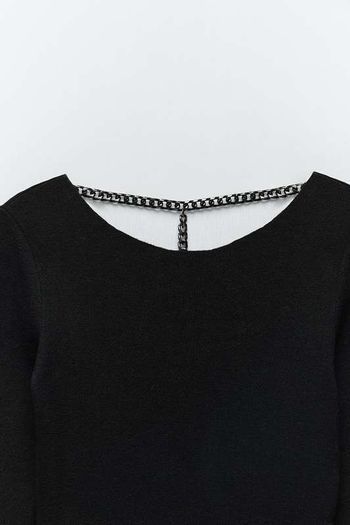 Zara Knit Dress With Chain Detail